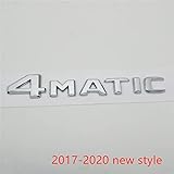 ZHUZHU YWYP Fit for Mercedes Benz A B C E G S ML SL CL GLA CLA Klasse AMG 4MATIC 4 Matic Kofferraumlippe-Deckel-Buchstaben Emblem-Logo-Abzeichen (Color : 2017-2020 Silver, Style : Silver)
