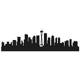 Wandtattoo Skyline Seattle - Größe: S - 80cm x 23cm - 23 mögliche Farben