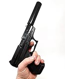 Agent Bond Spielzeug Pistole mit Schalldämpfer Spielzeug Waffe P99, Kinder Pistole für Polizei Kostüm