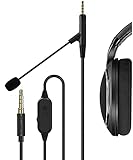 Geekria QuickFit Boom Mikrofon-Kopfhörer-Kabel für Gaming und Meeting, kompatibel mit Sennheiser HD598, HD598 SE, 2,5 mm Klinkenstecker, Ersatzkabel mit Galgenmikrofon und Lautstärkeregler (1,5 m)