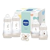 MAM Easy Start Anti-Colic Neugeborenen-Set | 0+ Mon | Babyflaschen Geschenk-Set | 94% Akzeptanz | 96% Hebammen-Empfehlung | 80% weniger Koliken | 4 Trinkflaschen & 1 Original Start Schnuller | beig
