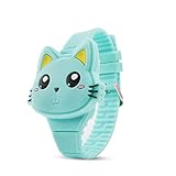 Bywenzai Armbanduhr Uhr Kinderuhren Kinder Süßes Kaninchen Katze Cartoon Led Elektronische Uhr Jungen Und Mädchen Silikon Spielzeug Armbanduhren Geschenke D