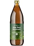 Bio Aloe Vera Direktsaft - 1 Liter - 1200 mg Aloverose pro Liter - Erntefrisch und schonend verarbeitet - Ohne Konservierungsstoffe