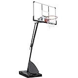Basketballkorb Basketballanlage Tragbarer Höhenverstellbar Transportable Basketballständer mit Rädern zum Kinder Erwachsene mit 137cm Basketball Rückwand