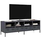 Somanki TV-Schrank Anthrazit 135x39x43,5 cm Kaltgewalzter Stahl, TV Lowboard, Fernsehschrank, Fernsehtisch, Fernseher Schrank, TV Sideboard, TV Board, TV Cabinet, TV Bank, TV Kommode - 851330
