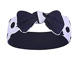 MAJKA E-74 Kinder-Stirnband aus Baumwolle | 2-lagiges Kopftuch für Babys & Kleinkinder, verziert mit Schleife | Schützt vor Kälte und UV | Weich, elastisch, marineblau, gepunktet, 40/42