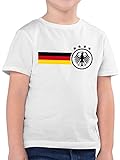 Fussball WM 2022 Fanartikel Kinder - Deutschland Fan-Shirt - 116 (5/6 Jahre) - Weiß - Kinder Tshirt Deutschland - F130K - Kinder Tshirts und T-Shirt für Jungen