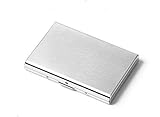 Titan-Edelstahl-Kartenhalter RFID-Kreditkartenfeld Black Gold Silber Bank-Karten-Kasten-Metallkarten-Paket-ID-Karteninhaber (Color : Silver, Size : 9.5 * 6.5 * 1.3cm)
