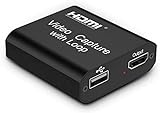 Audio Video Capture Cards 1080P/4K, HDMI Game Capture Card to USB 2.0, Loop-Out Switch Capture Card, Portable Video Capture Device for Live Streaming, Work with PS4/PS5/Xbox/PC/Mac Windows 10/11