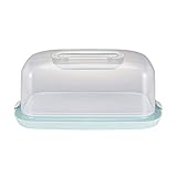 keeeper Kastenkuchenbehälter mit Servierplatte, BPA-freier Kunststoff, 43 x 25 x 18 cm, Gino, Mintgrün
