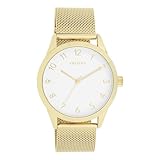 Oozoo - Timepieces Damen Uhr in Gold/White | Armbanduhr Damen mit Mesharmband | Moderne Uhr für Frauen | Edle Analog Damenuhr in rund C11322 (40mm Gehäuse)