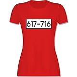 Karneval & Fasching - Einbrecher Nr. 617-716 - weiß - S - Rot - Partner-Look - L191 - Tailliertes Tshirt für Damen und Frauen T-Shirt