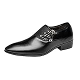 koperras Wasserfeste Schuhe Herren 46 Freizeitschuhe, britische, Spitze, einfarbige Lederschuhe zum Schnüren Weiße Schuhe Herren 46 (Black, 47)