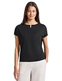 STREET ONE Damen 3226600 Jersey-Shirt mit Cut-Out, Schwarz, 42