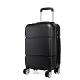KONO Reisekoffer Handgepäck Koffer mit Rollen Hartschale Trolley 55x38x22cm 33 Liter Leichtgewicht ABS Schwarz