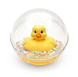 WATERMATES Enten-Kugel mit Konfetti - Schwimmende gelbe Ente in durchsichtiger Kugel aus Kunststoff, zun Greifen, Schütteln und Hinterherkrabbeln - für Babys und Kleinkinder, 75676