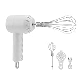 Elektrischer Kabelloser Handmixer 3-Gang-Elektroschneebesen Küchenhandmixer 20 W mit Schneebesen Zum Backen(Weiß)