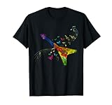 Bunte Gitarre mit Schmetterlingsmotiv T-Shirt