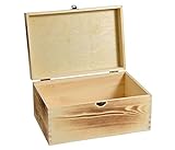 Aufbewahrung Holzbox Vintage mit Deckel - B: 30 cm H: 15 cm - Geflammt verschiedene Größen hochwertiges Holz - Aufbewahrungsbox Holz-Schatulle Schatzkiste Sortierbox Holzboxen Dekoration 05