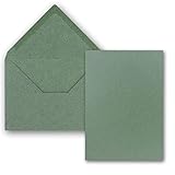 75x Einzelkarten Set Kraftpapier mit Briefumschlägen DIN A6 / C6 in Eukalyptus Grün - 14,8 x 10,5 cm - ohne Falz