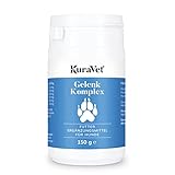 KuraVet® Hunde Gelenkpulver Hochdosiert mit Glucosamin, Chondroitin, MSM, Kollagen & Grünlippmuschel - Keine Tabletten - einfach dosierbar und gut verträglich für den optimalen Gelenkschutz