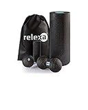 RELEXA Faszienstarterset | 5-Teiliges Set Zur Massage Bei Rückenschmerzen & Als Fitness-Training Zubehör | Angenehmes Material & Recyclebar | Schwarz