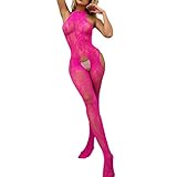 Korsage Damen Dessous Set Bodycons Sexy Dessous Fliege Frauen Kostüme Dessous Kleid Sexy Dessous Herren Body (Hot Pink, One Size)