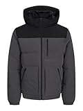 JACK & JONES Herren Jjeotto Sn Pufferjacke, Grau - Schwarz, L EU