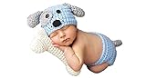 Matissa Baby Kleinkind Neugeborenen Hand gestrickt häkeln Strickmütze Hut Kostüm Baby Fotografie Requisiten Props (Welpe 2)