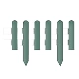 GOCHUSX Versetzter Kurzer Holzzaun, Dekorative Begrenzung Für Landschaftsgestaltung, Leichte Zaunelemente Für Außenwege Für Den Rasen Im Familiengarten(Green+White,60x45cm-2PCS)