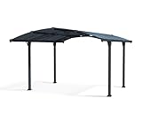 Palram Arcadia 4300 Carport Aluminium & Verzinkter Stahl 4,3x3,5m, Überdachung, Autogarage, Autounterstand, Einfache Montage, Carport Bausatz, 10 Jahre Garantie, Anthrazit Inkl. Reg