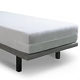 Velfont – Elastischer Matratzenbezug mit Reißverschluss,Frottee Baumwolle Matratzenauflage | Matratzenschonbezug - 140 x 200 cm -Weisse- Matratzenhöhe 30cm - verfügbar in verschiedenen Größen