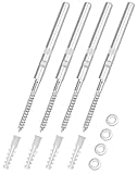 QWORK® 4er-Set Unsichtbar Wandregal Halterung Ø10x100mm, Schwebende Regalhalterung aus Stahl - Tragfähigkeit 18kg - Inklusive Unterlegscheiben und Düb