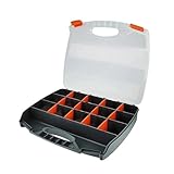 Aufbewahrungs-Organizer, Kleinteile-Organizer, Aufbewahrungsbox, verstellbare Teile-Aufbewahrung, kompakter Organizer, 30,5 x 5,1 x 25,4 cm, Teile-Organizer mit herausnehmbaren Trennwänden,