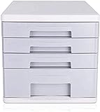 ZHIFENCAO Schubladenbox Anmeldungskabinett-Dateischränke achtgraue Desktop-Schubladentyp Schreibwarenschrankkabinett-Kunststoff-Daten-Schrank Aufbewahrungsbox-Speicherplatz 4-Layer