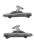 Manschettenknöpfe im 1950er-Jahre-Design mit 3D-Zinn-Effekt, klassisches Auto