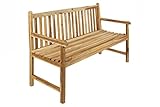 SAM 3-Sitzer Gartenbank Caracas, 150 cm, Teak-Holz, Massive Holzbank, ideal für den Balkon oder Garten braun