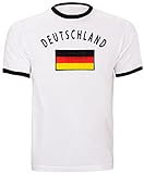 Brubaker Deutschland Shirt Weltmeisterschaft Unisex - WM 2022 T-Shirt für Herren und Damen - Stadion Trikot aus Baumwolle als Fan Geschenk mit Germany Flagge Weiß - Größe XL
