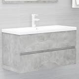doppelwaschtisch mit unterschrank,badmöbel Set mit spiegelschrank,Waschbeckenunterschrank Betongrau 90x38,5x45 cm HolzwerkstoffIdeal für Bäder, wo sie gebraucht W