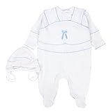 TupTam Unisex Baby Taufbekleidung 3-tlg. Set, Farbe: Weiß/Junge, Größe: 80