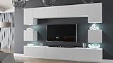 Furnitech NOWARA AN1 Wohnzimmer Möbel Wohnwand Mediawand Wandschrank Schrankwand (Möbel ohne LED, AN1-17W-M53 1A MATT)
