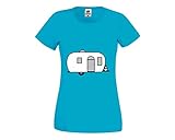T-Shirt Globetrotter- Wohnwagen- MOBIL Home- Urlaub- Reisen- Camping in Blau für Herren- Damen- Kinder- 104-5XL
