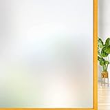 Cinbee Fensterfolie Selbsthaftend Blickdicht 75x200 cm, Milchglasfolie Selbstklebend Fenster, Statische Sichtschutzfolie Bad, Milchfolie für Fenster Blickschutz
