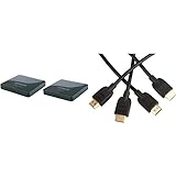 Schwaiger HDFS100 511 HDMI Funk Set (Wireless/Full HD) & AmazonBasics PBH-48914 Hochgeschwindigkeits-HDMI-Kabel 2.0, Ethernet, 3D, 4K-Videowiedergabe und ARC, 0,9 m, 3er-Pack