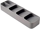 SAHA Shop - Platzsparender Besteckkasten für Schubladen - Kompakter Besteck-Organizer , Plastik, 11 x 39.5 x 5.7 cm (Grau)