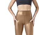JOPHY & CO. Skinny Leggings für Damen, elastisch, aus Kunstleder, Push-Up, Farben Opal (Artikelnummer 9810), Camel, M