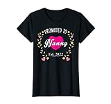 Damen Promoted to Nanny 2022 New First Time Grandma Ankündigung T-Shirt