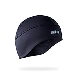 AARON HAT Radsport Helmmütze, warme Fleece/Polyester Unterziehmütze für den Helm, Fahrrad Kappe mit verlängertem Ohrenbereich für Damen und Herren in schwarz