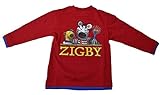 Zigby - das Zebra Gr. 104 T-Shirt Langarm Rot bunt Verschiedene Tiere Phantasie Shirt Single Baumwolle 100 Cotton