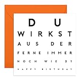 Central 23 - Lustige Geburtstagskarte – Du wirkst aus der Ferne - Humorvolle Glückwunschkarte zum Geburtstag für Männer Frauen Ihn Sie - Mit witzigen Aufkleb